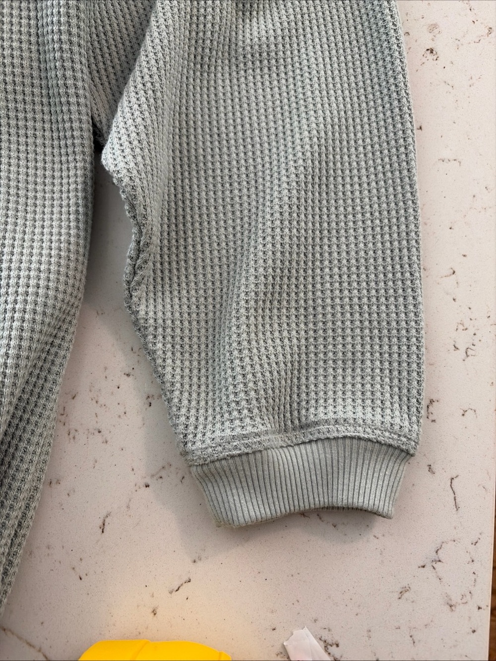 aerie Light Gray Waffle Crewneck Sweatshirt - Picture 5 of 8